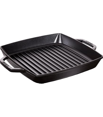 Amazon.com: STAUB Cast Iron, Grill Pan with Two Handles, Black, 33